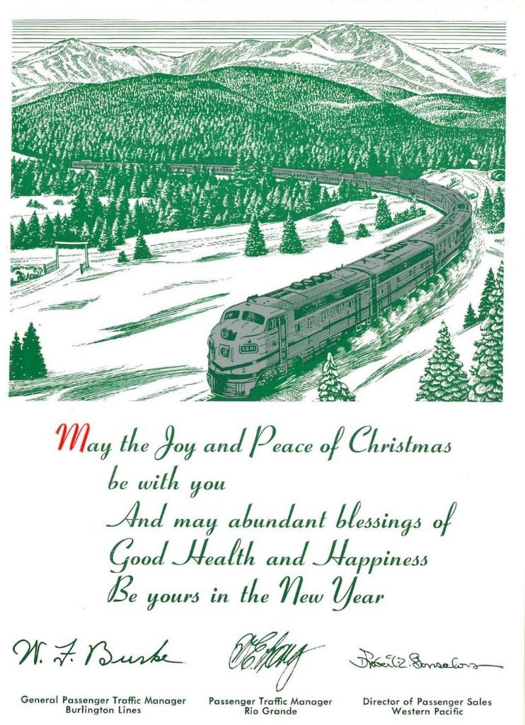 Christmas card reads: May the Joy and Peace of Christmas be with you. And may abundant blessings of Good Health and Happiness be yours in the New Year. Signed by Burlington officials.