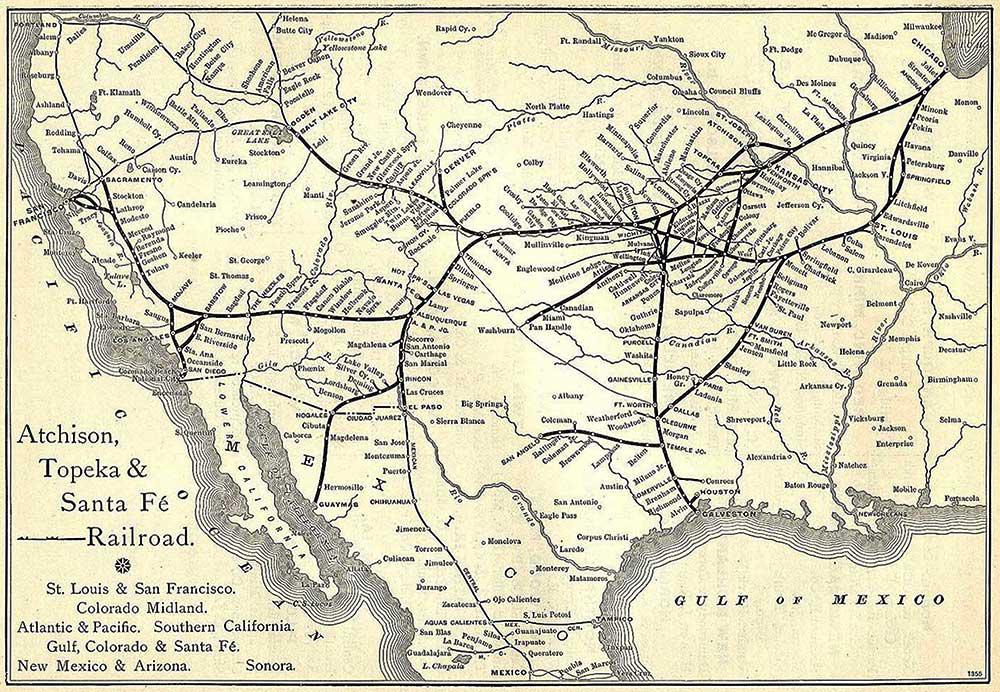 1890 AT&SF Route Map
