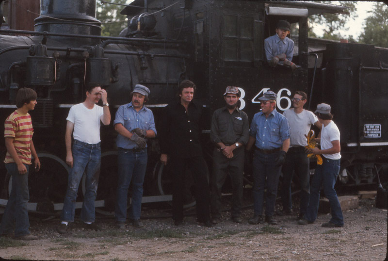 Museum Crew pose with Johnny Cash