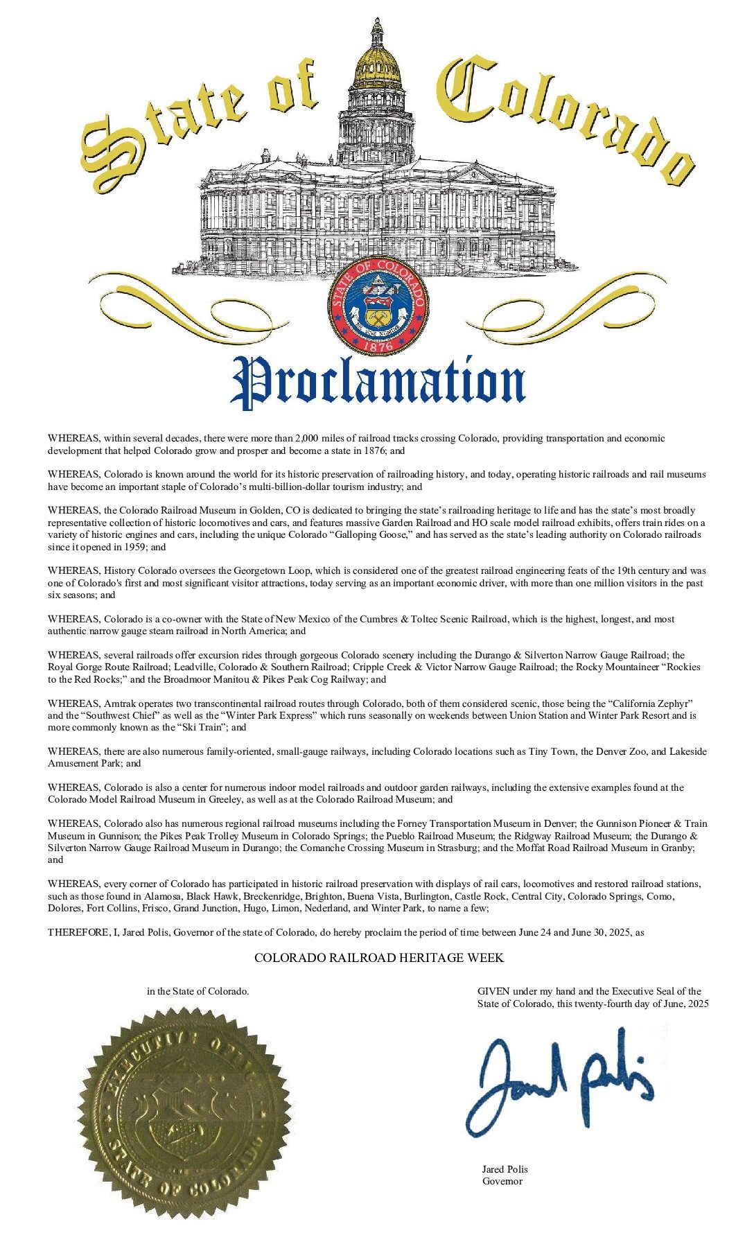 COLORADO RAILROAD HERITAGE WEEK 2025